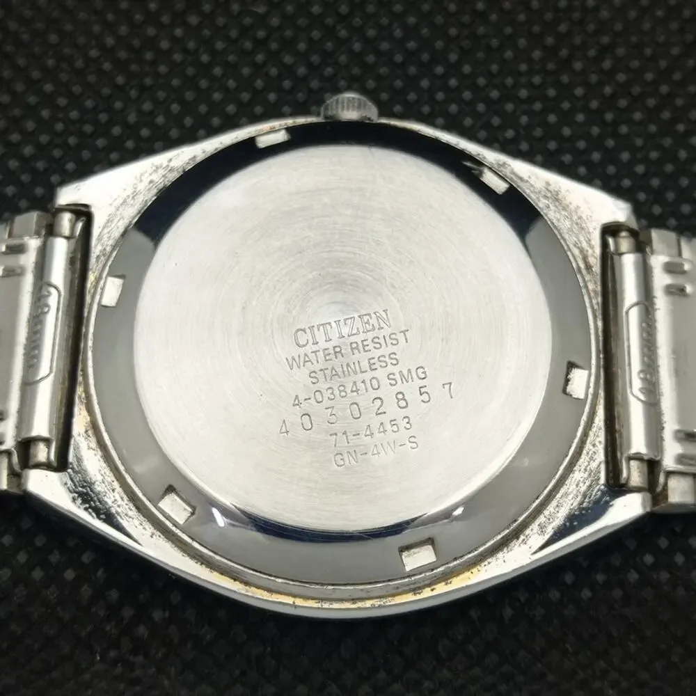 Vintage 1984 Citizen Automatic Mens Silver Watch W/daydate & Gold accents